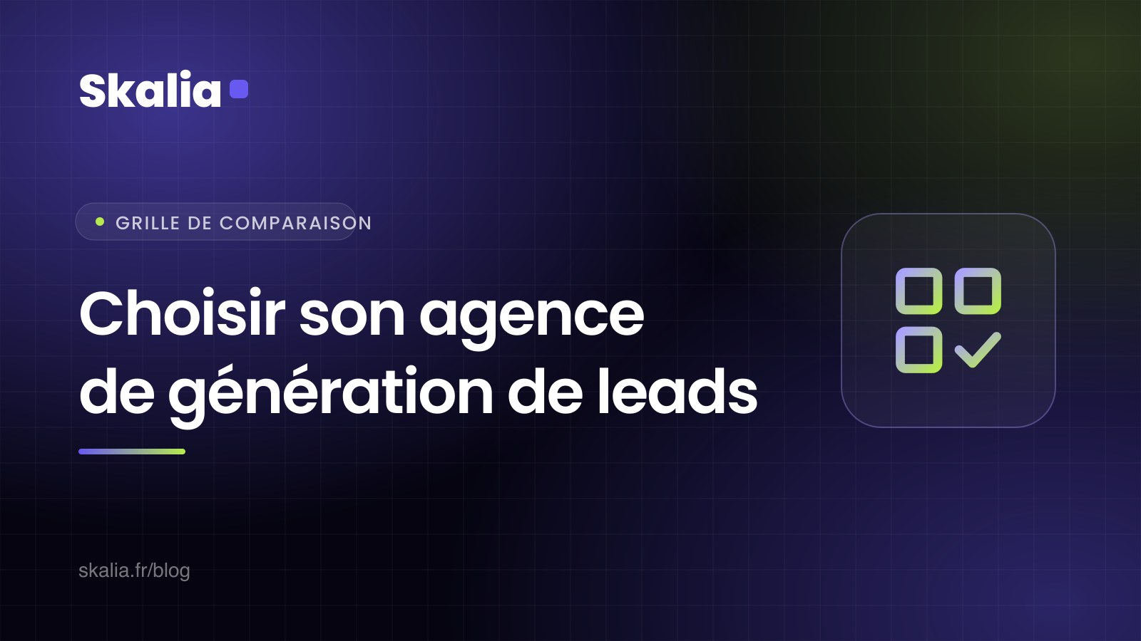 Grille de comparaison des agences de génération de leads