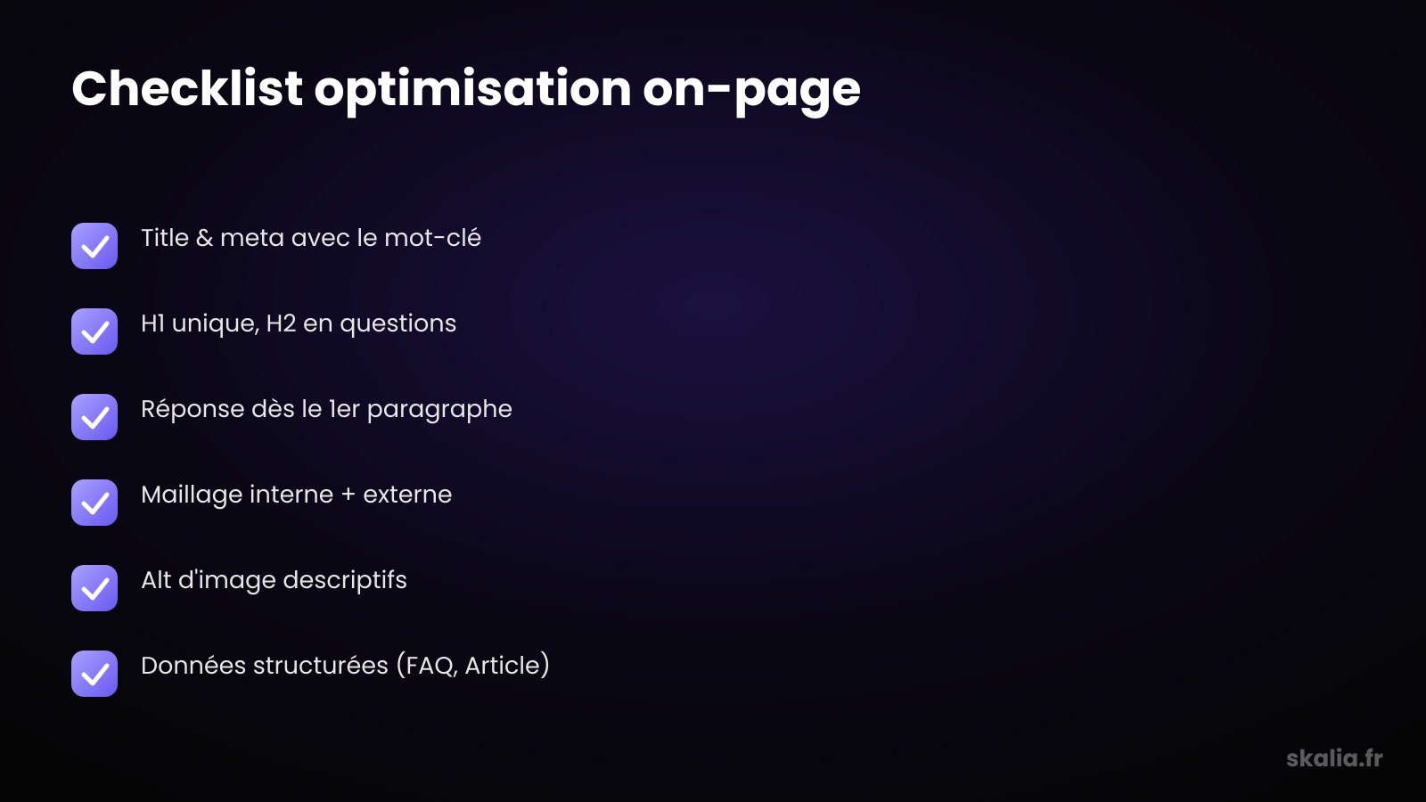 Checklist d'optimisation on-page pour rédiger un article SEO qui se classe